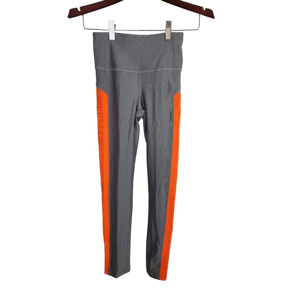 Under Armour Heatgear Women‎ Gray Orange Elastic Waist Leggings Size XS NWT